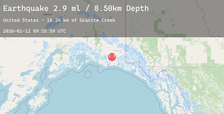 Map of 87 km S of McCarthy, Alaska