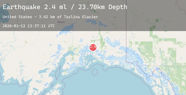 Map of 44 km NNW of Valdez, Alaska