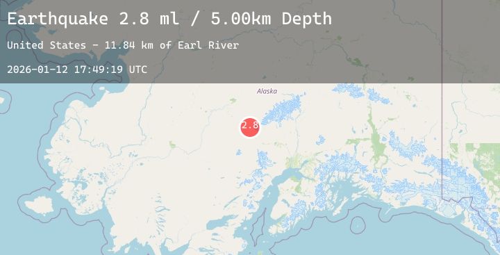 Map of 82 km SE of Nikolai, Alaska