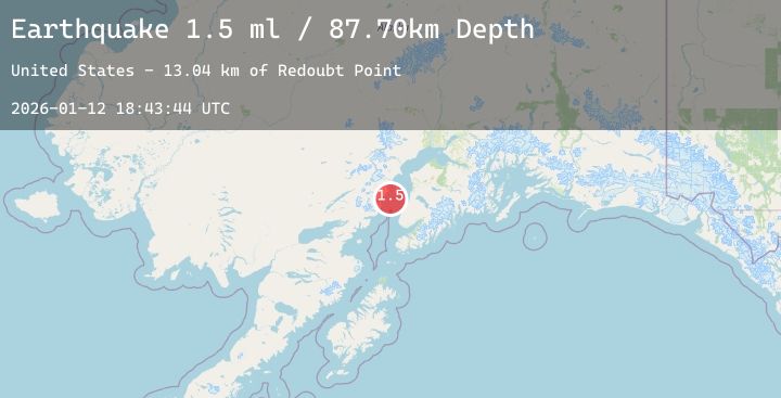 Map of 36 km NW of Ninilchik, Alaska