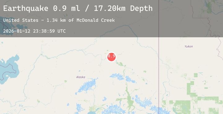 Map of 8 km SSE of South Van Horn, Alaska