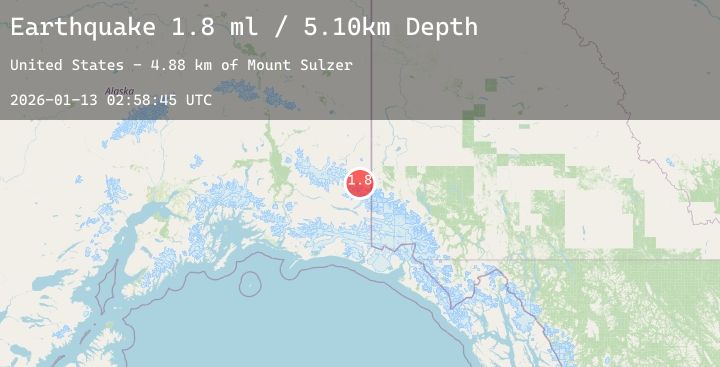 Map of 77 km ENE of McCarthy, Alaska