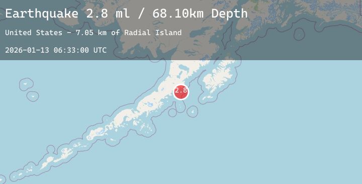 Map of 92 km SSE of Ugashik, Alaska