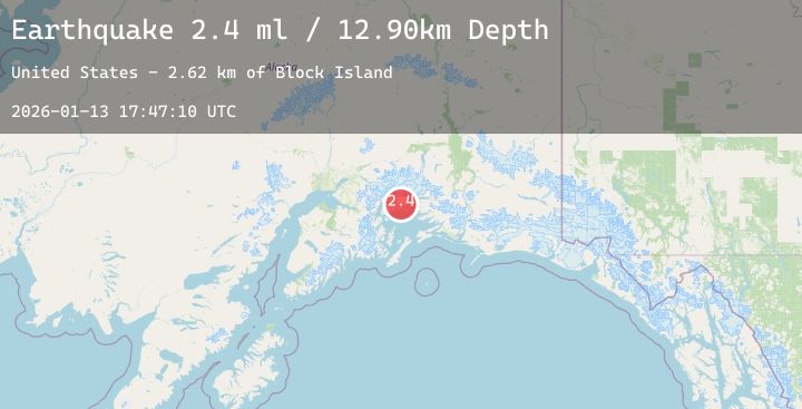Map of 38 km WNW of Tatitlek, Alaska