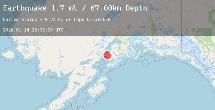 Map of 10 km W of Ninilchik, Alaska