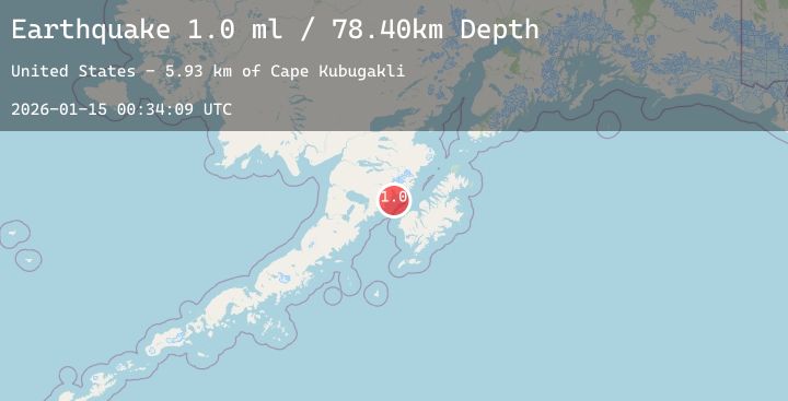 Map of 46 km NW of Karluk, Alaska