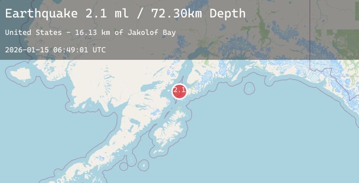 Map of 31 km W of Nanwalek, Alaska