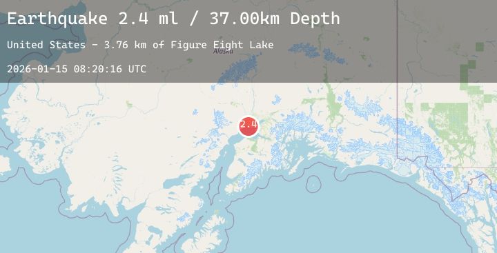 Map of 26 km WSW of Point MacKenzie, Alaska