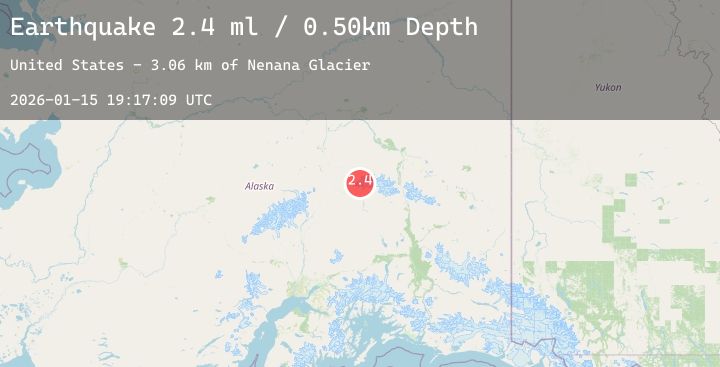Map of 64 km ESE of Denali Park, Alaska