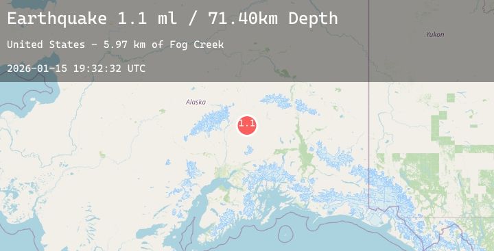 Map of 64 km S of Cantwell, Alaska