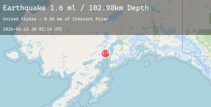 Map of 52 km WNW of Ninilchik, Alaska