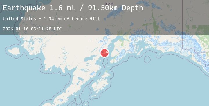 Map of 57 km WNW of Anchor Point, Alaska