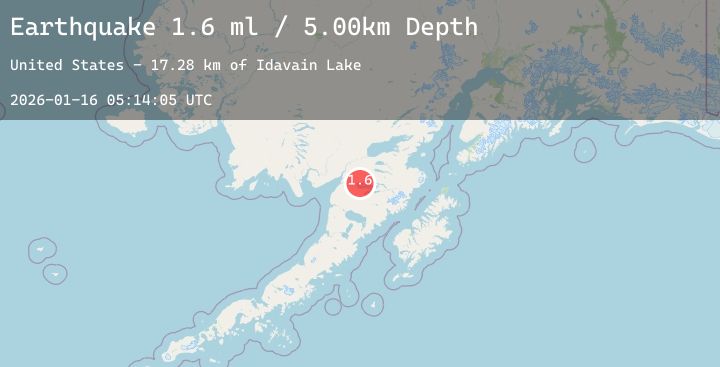 Map of 25 km E of King Salmon, Alaska