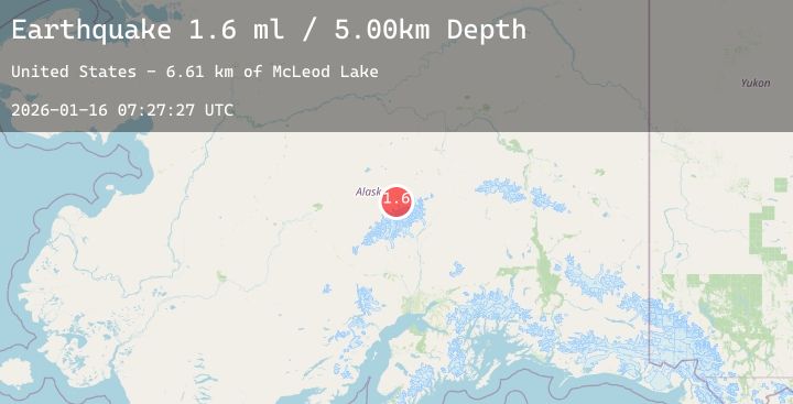 Map of 40 km SE of Denali National Park, Alaska