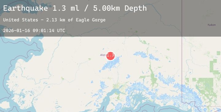 Map of 27 km ESE of Denali National Park, Alaska