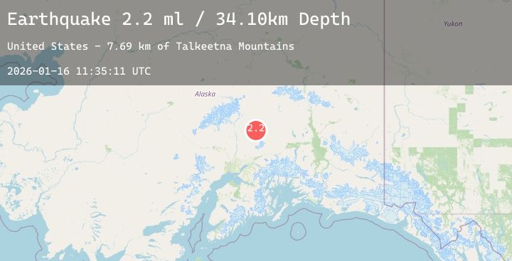 Map of 58 km NE of Susitna North, Alaska
