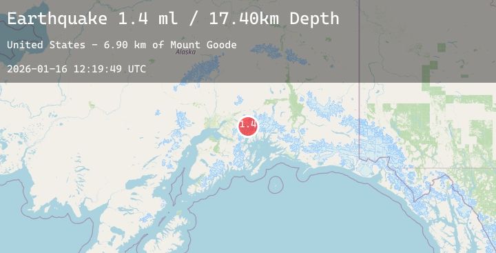 Map of 45 km ESE of Knik River, Alaska