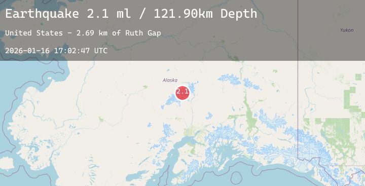 Map of 57 km NNW of Petersville, Alaska