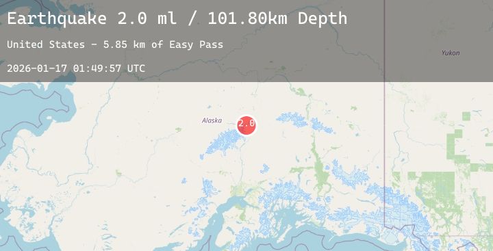 Map of 44 km W of Cantwell, Alaska