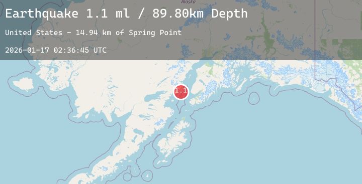 Map of 49 km W of Anchor Point, Alaska
