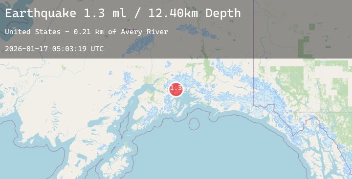 Map of 45 km ENE of Whittier, Alaska