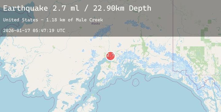 Map of 1 km SE of Point MacKenzie, Alaska
