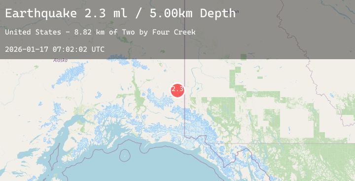 Map of 50 km SSW of Alcan Border, Alaska