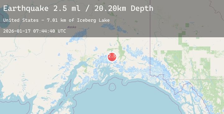 Map of 44 km N of Valdez, Alaska