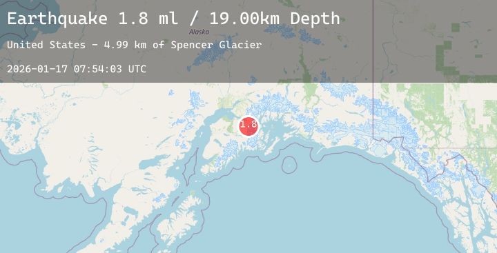 Map of 18 km SW of Whittier, Alaska
