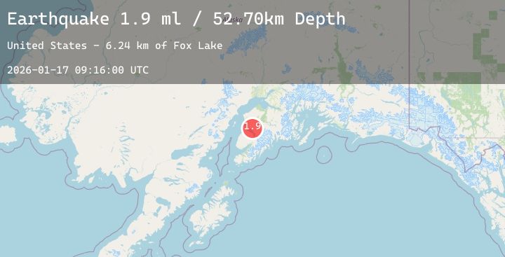 Map of 22 km S of Funny River, Alaska