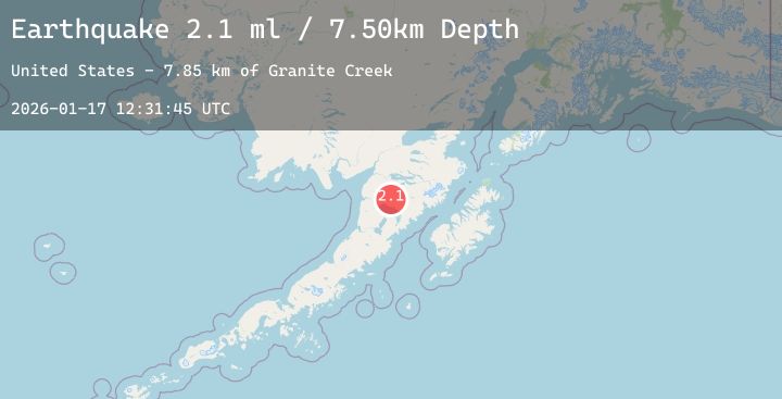 Map of 58 km SSE of King Salmon, Alaska