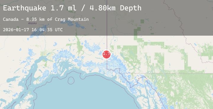 Map of 99 km E of McCarthy, Alaska