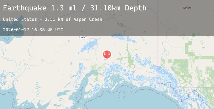 Map of 61 km N of Chickaloon, Alaska