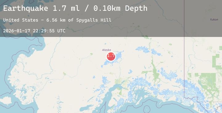 Map of 52 km SSE of Denali National Park, Alaska