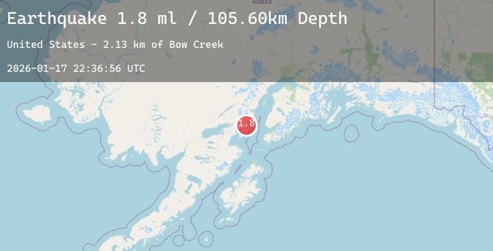 Map of 58 km E of Pedro Bay, Alaska