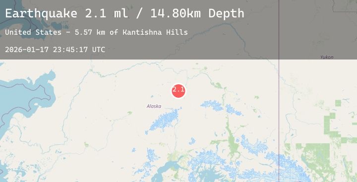 Map of 38 km WSW of Clear, Alaska