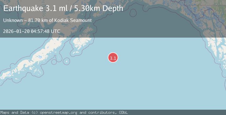 Map of 252 km SE of Chiniak, Alaska
