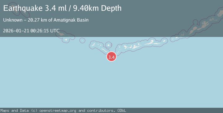 Map of 251 km WSW of Adak, Alaska