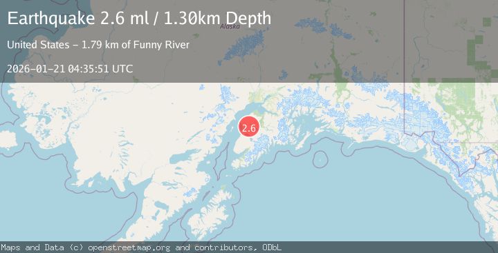 Map of 4 km W of Funny River, Alaska