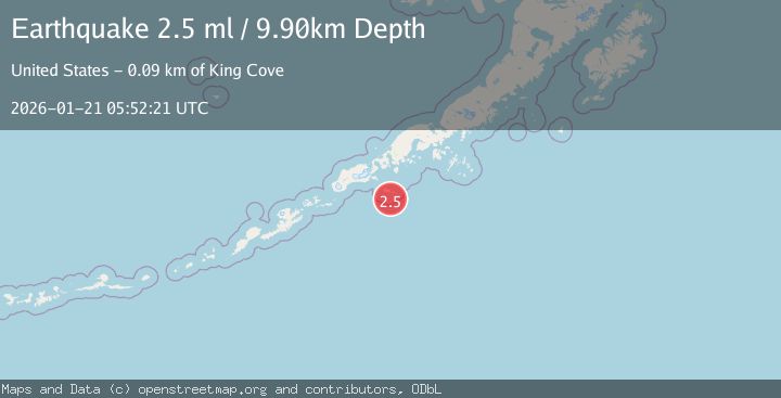 Map of 90 km SE of False Pass, Alaska