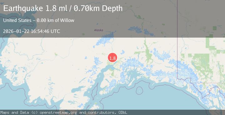 Map of 3 km WSW of Willow, Alaska
