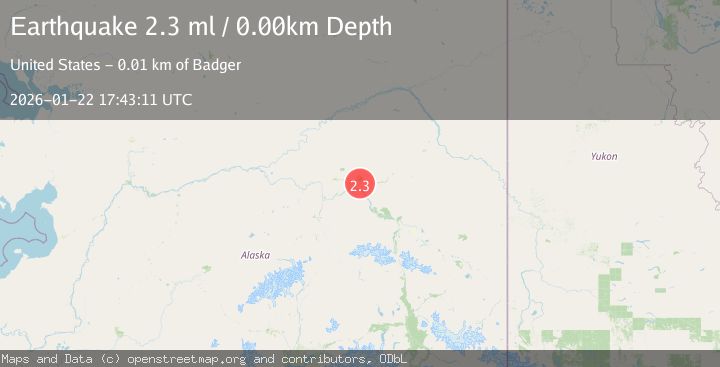 Map of 8 km NNE of Badger, Alaska