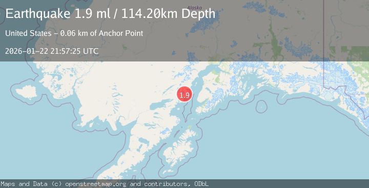 Map of 64 km WNW of Anchor Point, Alaska