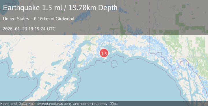 Map of 27 km NNE of Chenega, Alaska