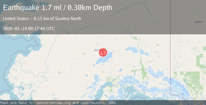 Map of 30 km SE of Denali National Park, Alaska