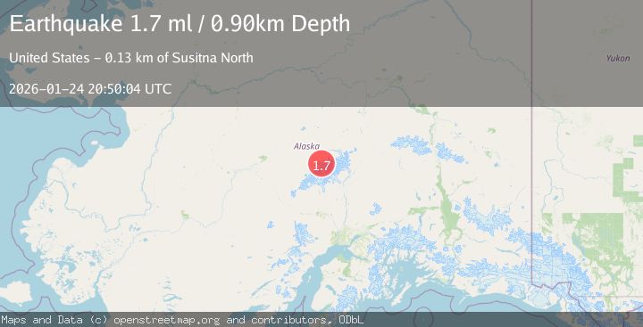 Map of 50 km SSE of Denali National Park, Alaska