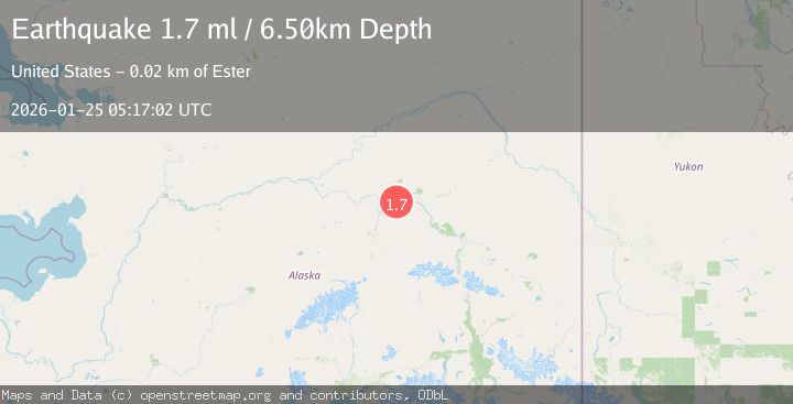 Map of 18 km WSW of Ester, Alaska