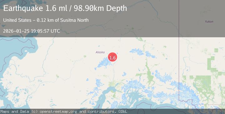 Map of 71 km WSW of Cantwell, Alaska