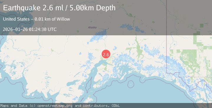 Map of 7 km S of Willow, Alaska