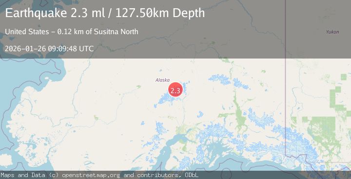 Map of 63 km SE of Denali National Park, Alaska